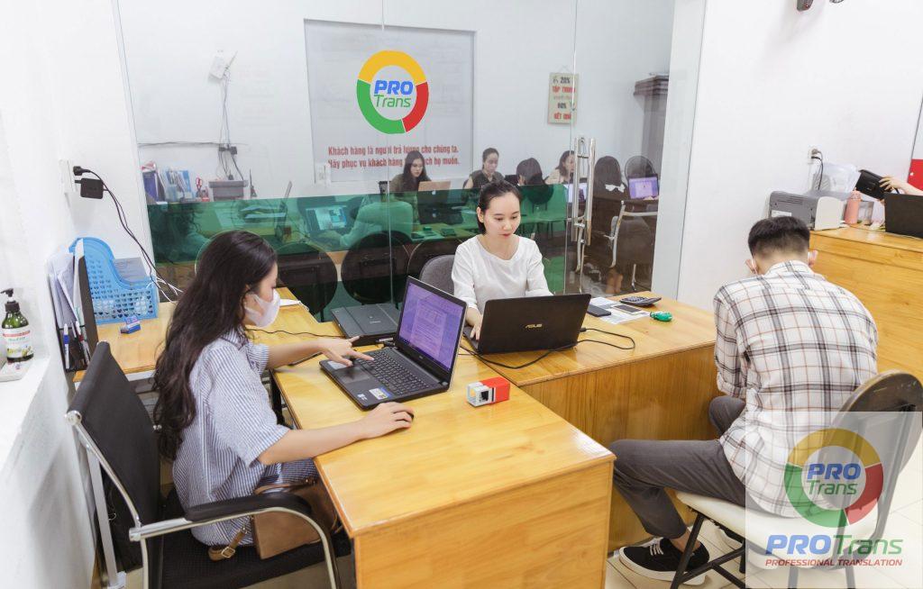 Văn phòng giao dịch dịch thuật tại Dịch thuật chuyên nghiệp.
