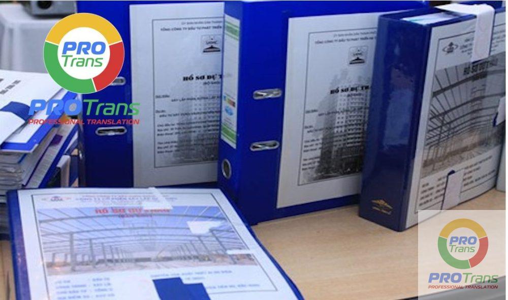 Dịch thuật Hồ sơ thầu chuẩn xác tại PROTRANS