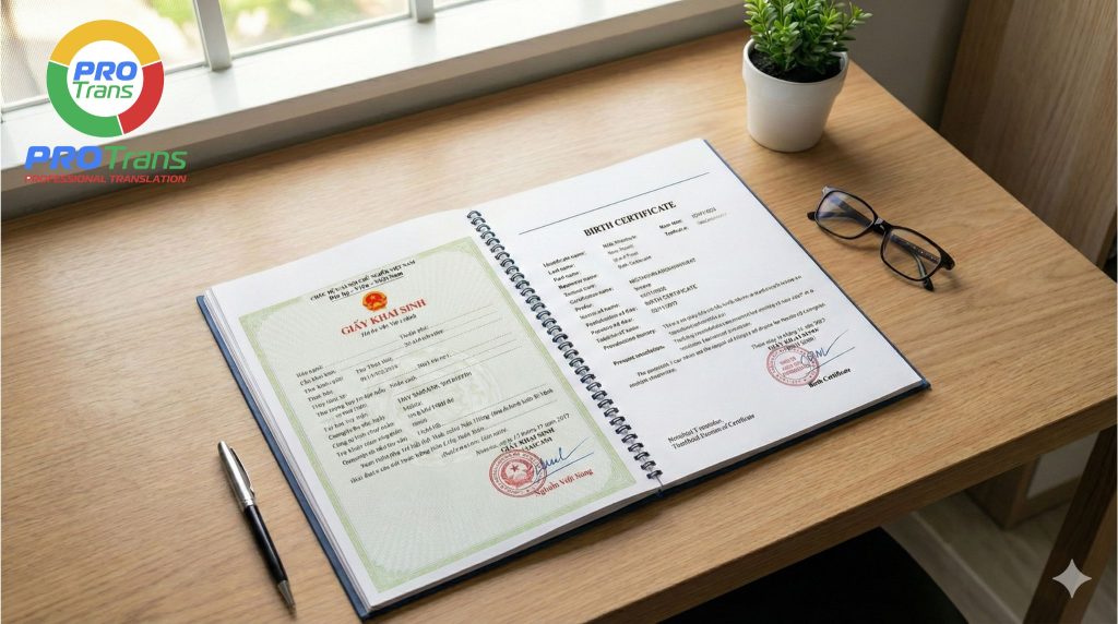Dịch thuật công chứng Giấy khai sinh tại Quảng Bình - PROTRANS