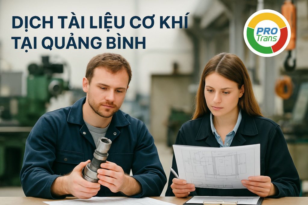 Dịch thuật tài liệu Cơ khí tại Quảng Bình - PROTRANS