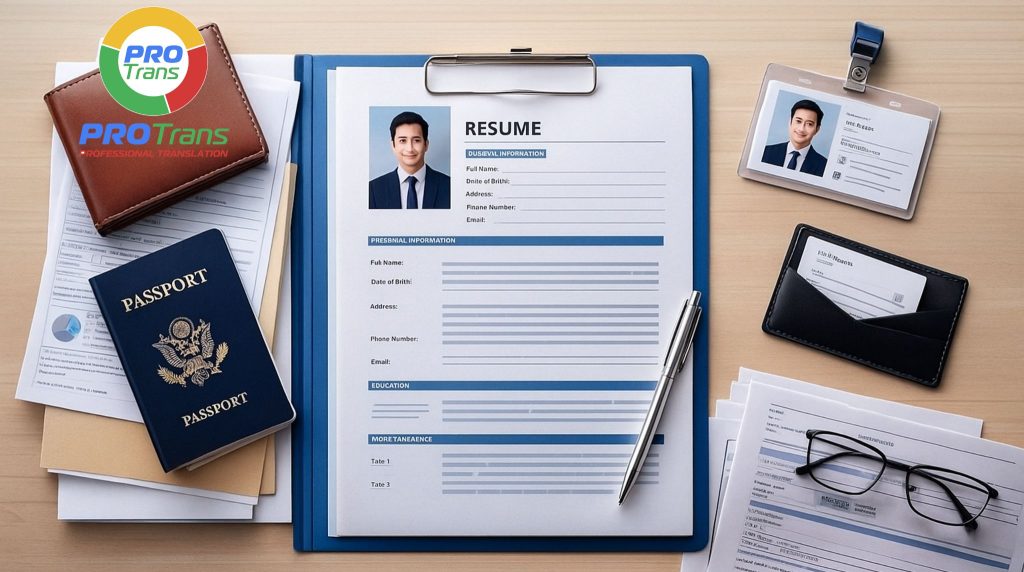 Các loại tài liệu Hồ sơ cá nhân cần dịch thuật công chứng