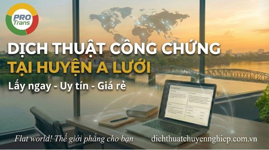 Báo giá dịch thuật công chứng tại Huyện A Lưới 