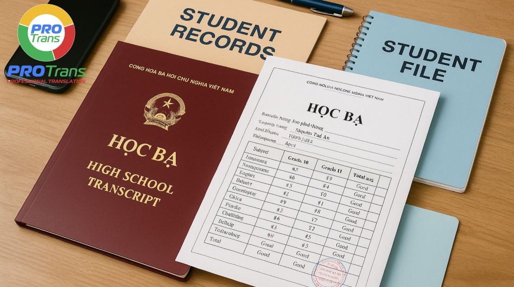 Hồ sơ công chứng học bạ