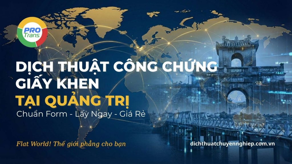 Dịch thuật Giấy Khen tại Quảng Trị