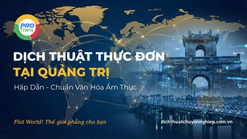 Dịch thuật thực đơn tại Quảng Trị.