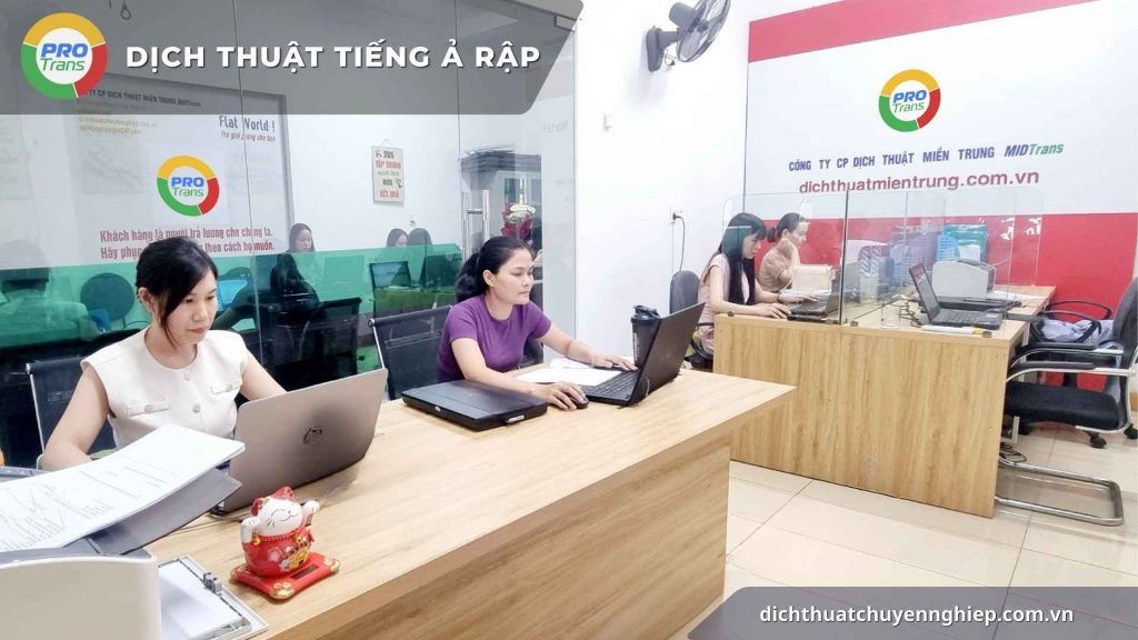 Dịch thuật tiếng Ả Rập.