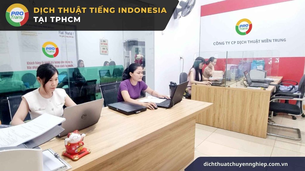 Dịch thuật tiếng Indonesia tại TPHCM - PROTRANS.