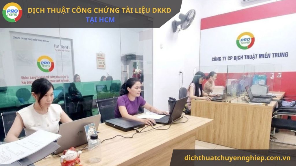 Dịch thuật công chứng Giấy ĐKKD tại Quận 5 - PROTRANS