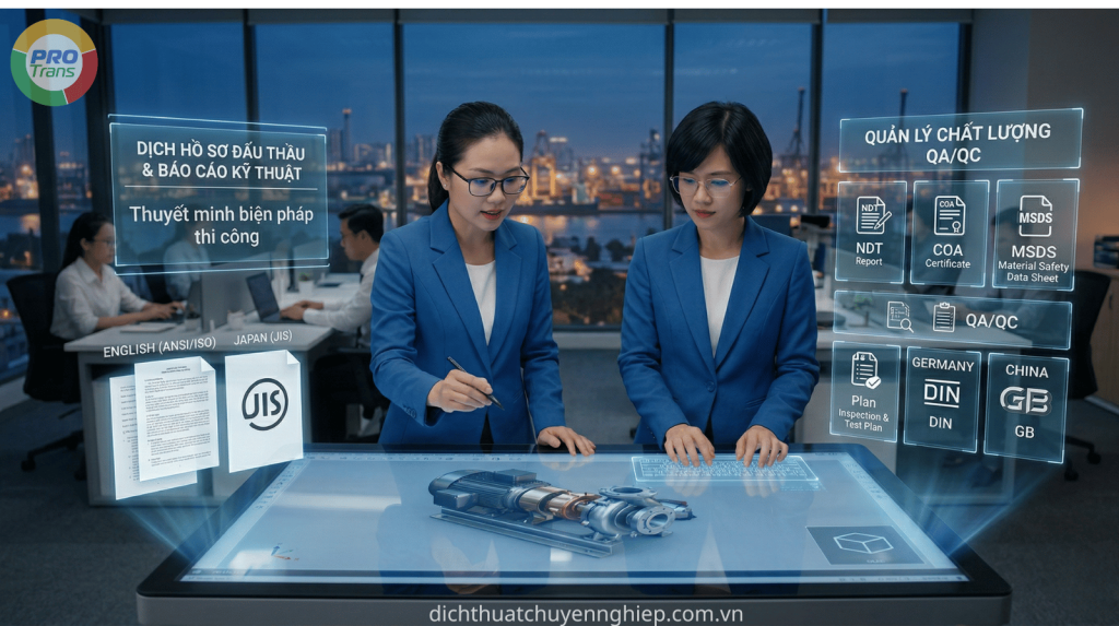 PROTRANS giúp doanh nghiệp làm chủ hồ sơ kỹ thuật & QA/QC trên mọi tiêu chuẩn quốc tế.