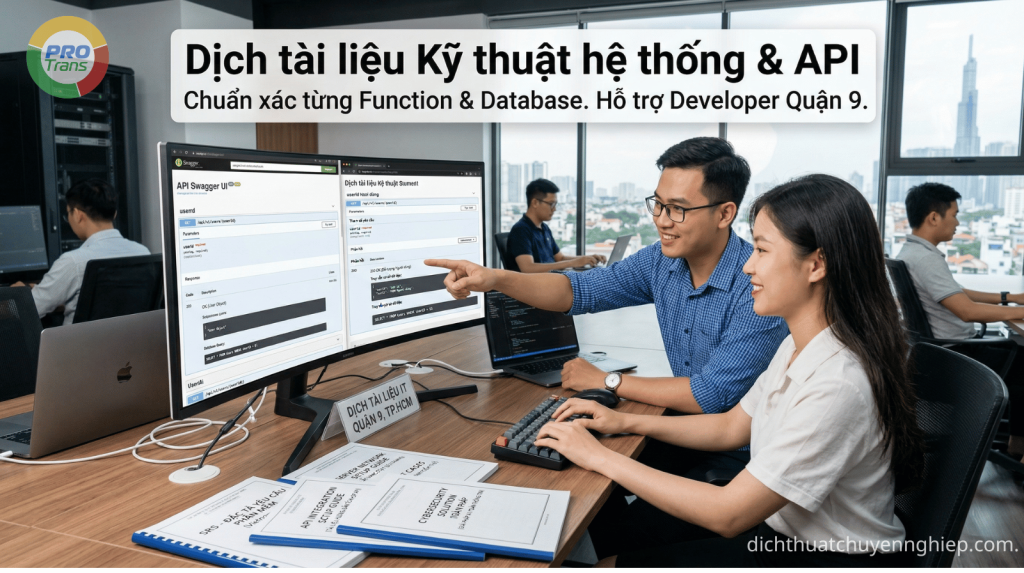 Dịch tài liệu kỹ thuật hệ thống & API tại Quận 9 – chuẩn xác từng Function, Database và tích hợp phần mềm