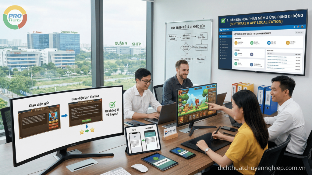 Bản địa hóa phần mềm iOS, Android, SaaS tại Quận 9 – giữ nguyên trải nghiệm UI, tối ưu hiển thị đa ngôn ngữ
