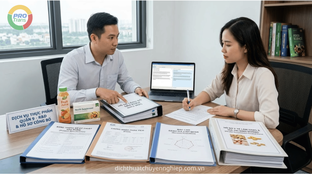 Đội ngũ chuyên viên PROTRANS đang tiếp nhận và xử lý dự án Dịch thuật tài liệu chuyên ngành Công nghệ thông Quận 10.