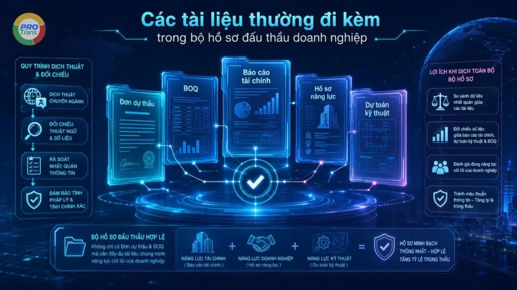 Các tài liệu cần thiết đi kèm trong bộ hồ sơ đấu thầu doanh nghiệp