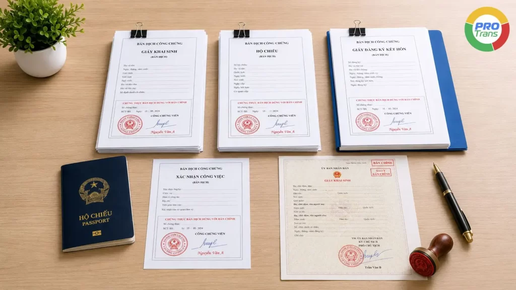 Các tài liệu dịch công chứng hồ sơ visa thăm thân đạt chuẩn pháp lý