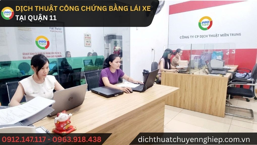 Dịch thuật công chứng Bằng lái Xe tại Quận 11 - PROTRANS