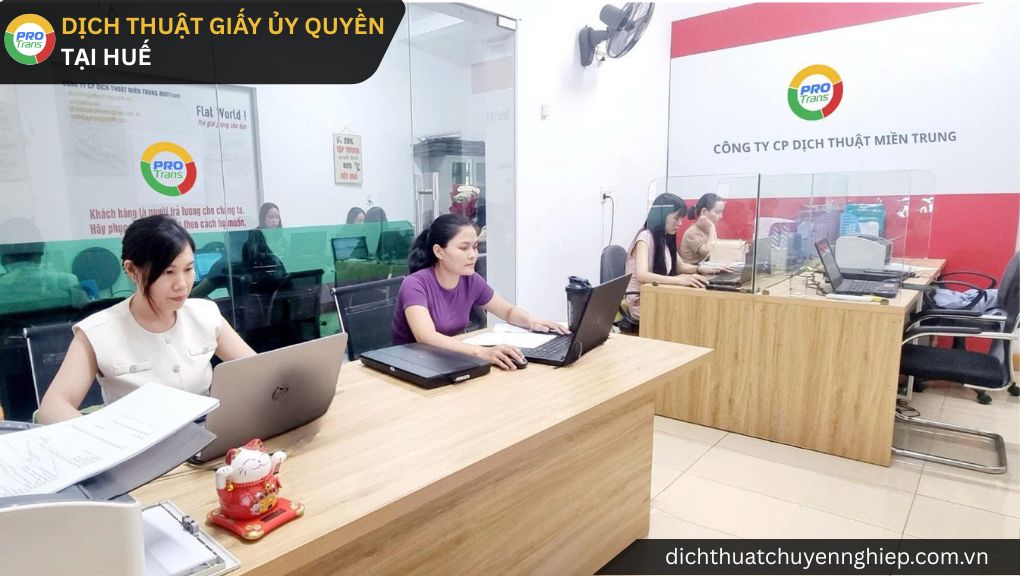 Đội ngũ chuyên viên tư vấn và tiếp nhận hồ sơ dịch thuật giấy ủy quyền tại huế