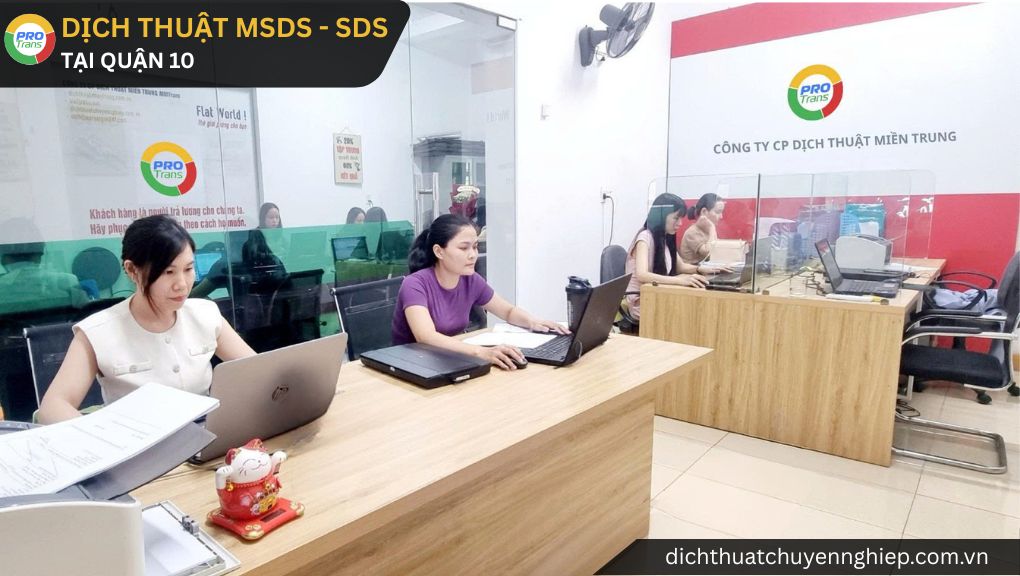 Dịch thuật MSDS - SDS tại Quận 10 | PROTRANS
