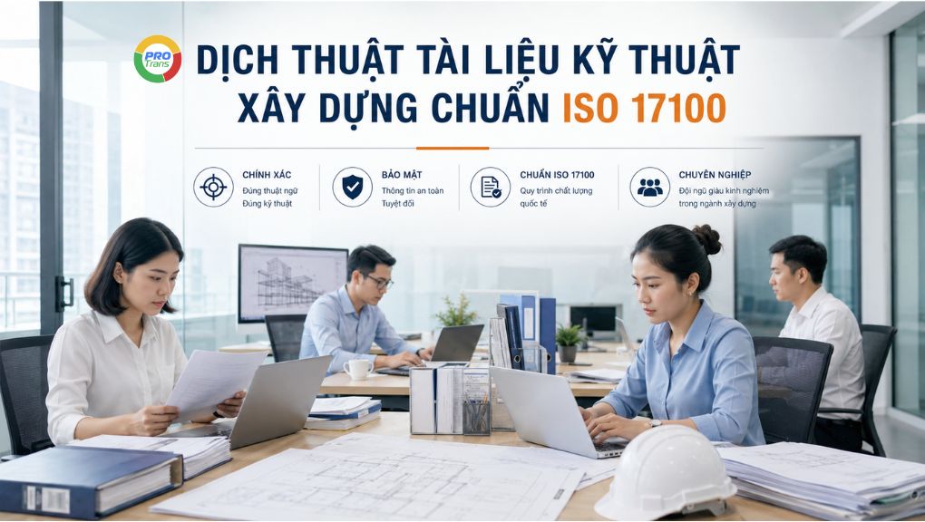 Dịch thuật tài liệu kỹ thuật xây dựng theo TCVN, ASTM, BS và Eurocode, bảo đảm nội dung chính xác, rõ ràng và phù hợp quy chuẩn kỹ thuật áp dụng.