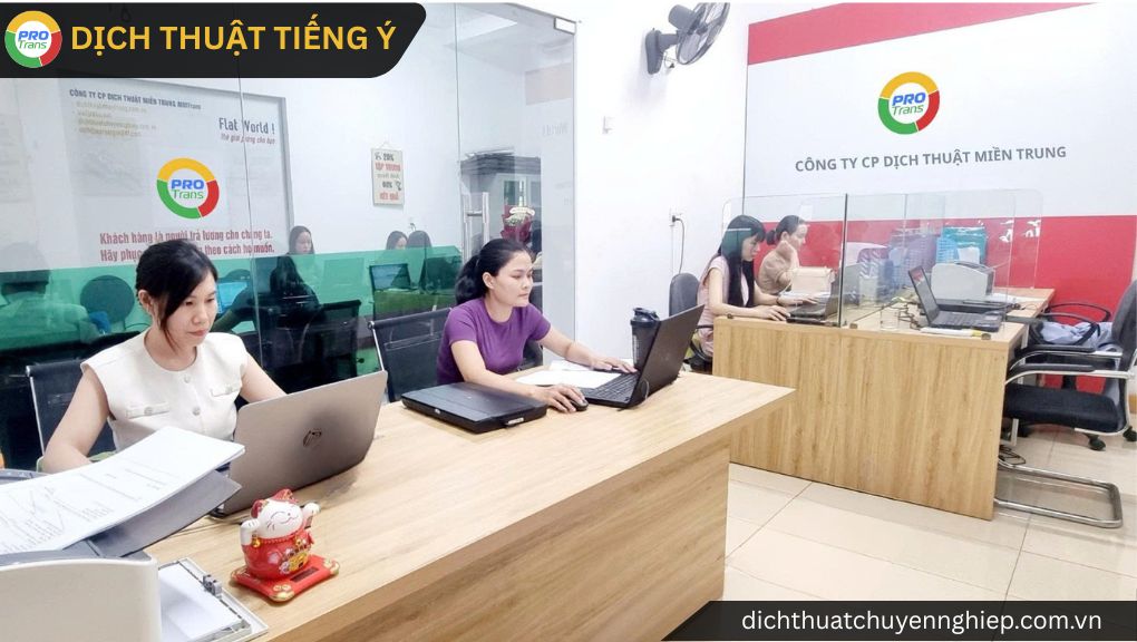 Dịch thuật tiếng Ý tại Quận 12 với đội ngũ biên dịch viên tiếng Ý PROTRANS hỗ trợ tiếp nhận file online, kiểm tra hồ sơ và tư vấn trước khi báo giá.