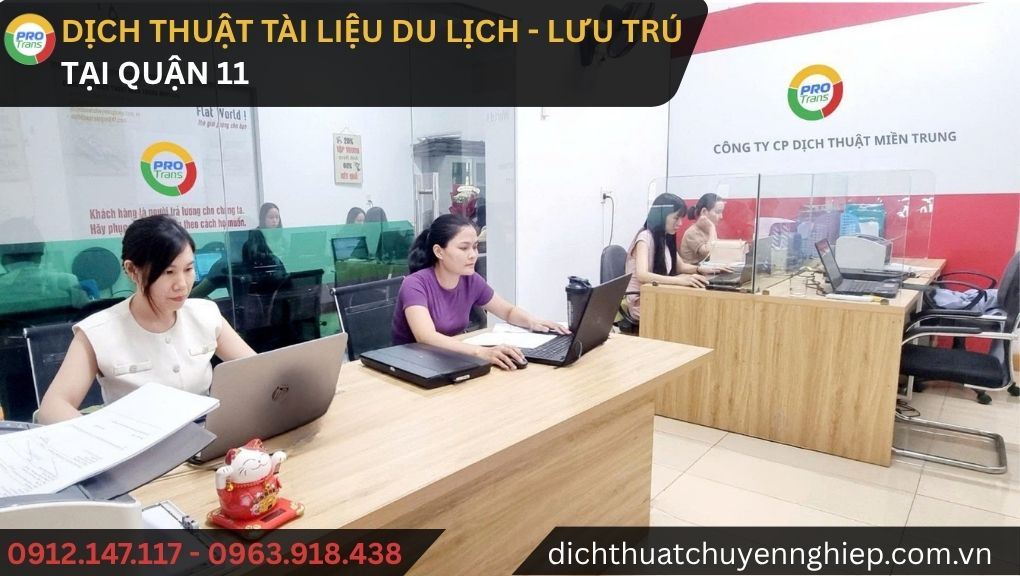 Dịch thuật tài liệu Du lịch – Lưu trú tại Quận 11 - PROTRANS
