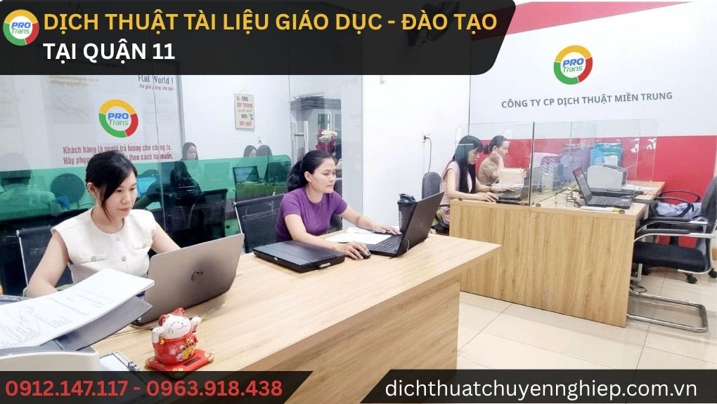 Dịch thuật tài liệu Giáo dục - Đào tạo tại Quận 11 - PROTRANS