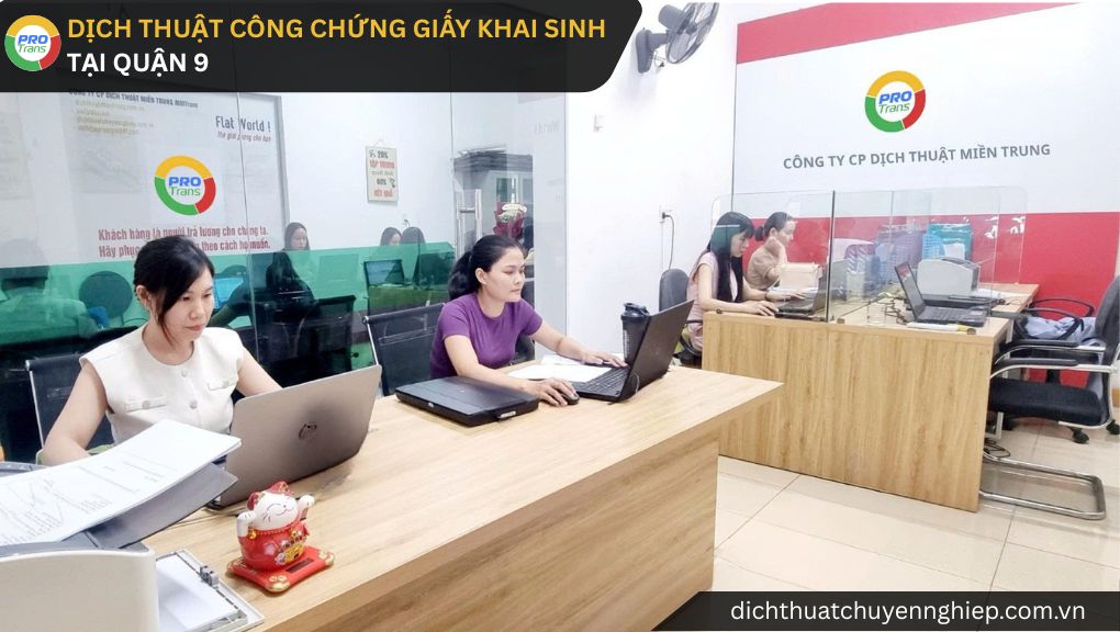 Dịch thuật công chứng Giấy khai sinh tại Quận 9 - PROTRANS