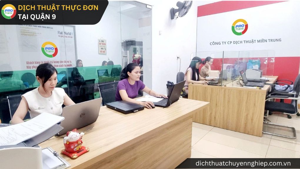 Dịch thuật Thực đơn tại Quận 9 - PROTRANS