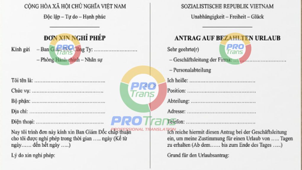 Mẫu dịch thuật Văn bản hành chính cho khách hàng tại Quận 9