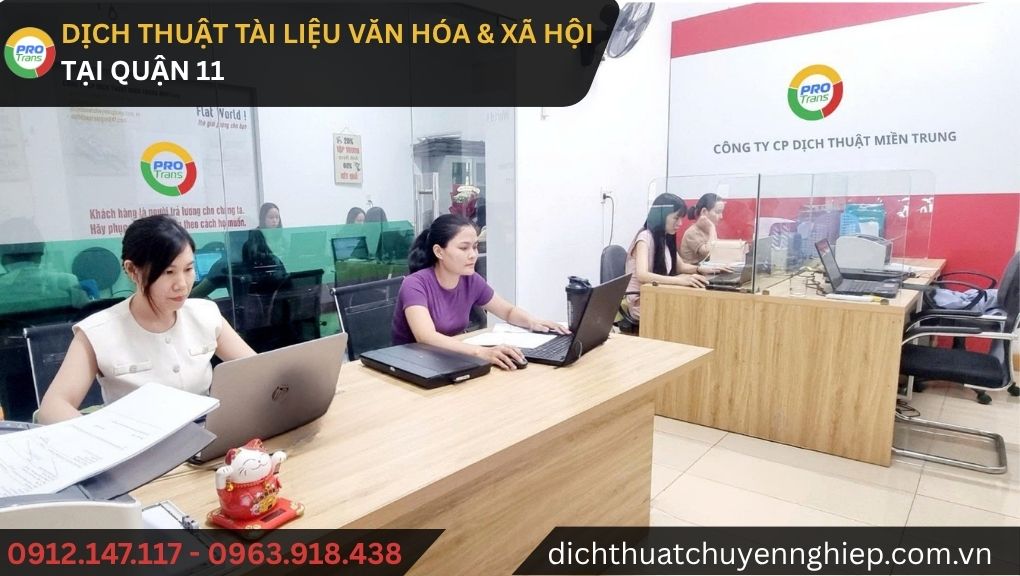 Dịch thuật tài liệu Văn Hóa & Xã Hội tại Quận 11 - PROTRANS