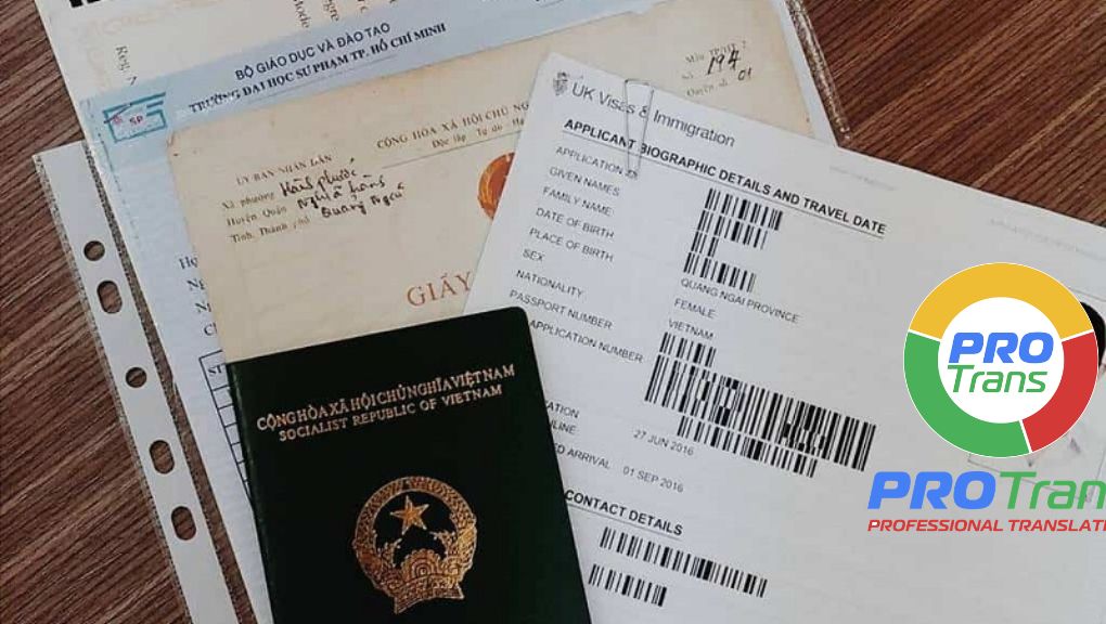 Mẫu dịch thuật Hồ sơ Visa tại Quận 8