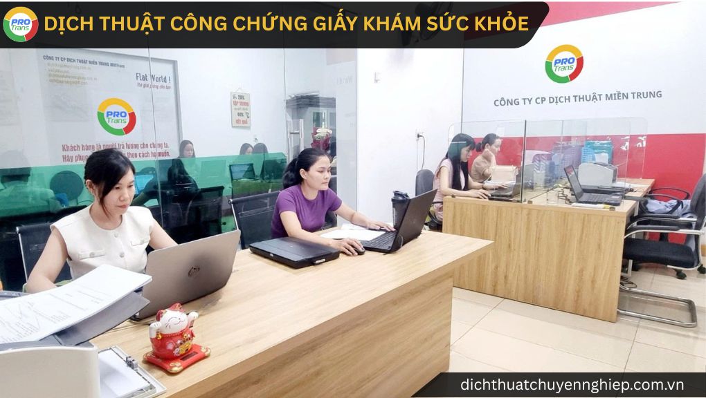PROTRANS tiếp nhận Dịch thuật công chứng Giấy khám sức khỏe tại Quận 12, hỗ trợ kiểm tra hồ sơ nhanh trước khi xử lý.