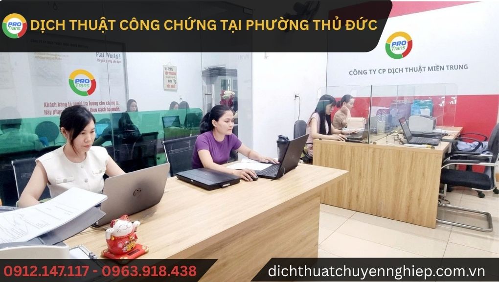 Dịch thuật công chứng tại Phường Thủ Đức - PROTRANS