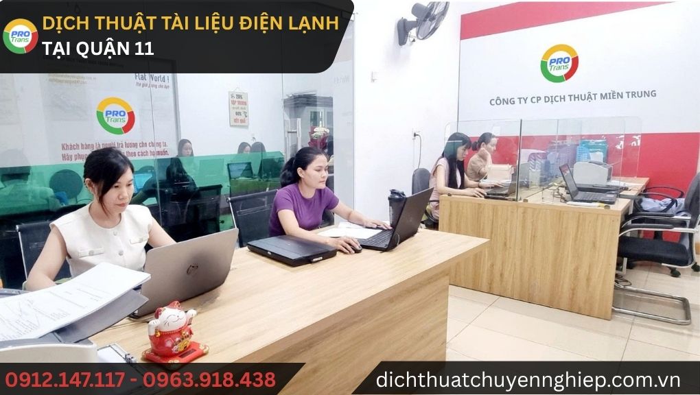 Dịch thuật tài liệu Điện lạnh tại Quận 11 - PROTRANS