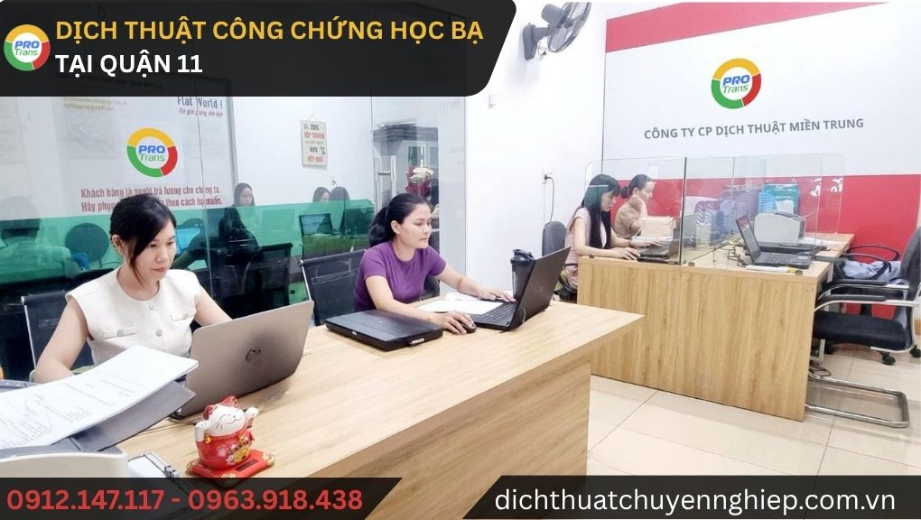 Dịch thuật công chứng Học Bạ tại Quận 11 - PROTRANS