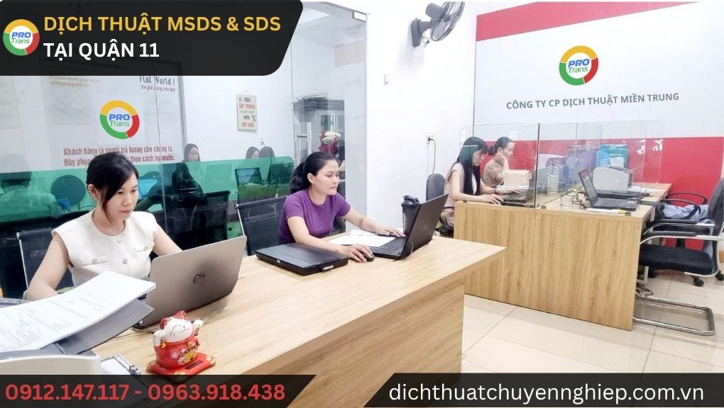 Dịch thuật MSDS & SDS tại Quận 11 - PROTRANS