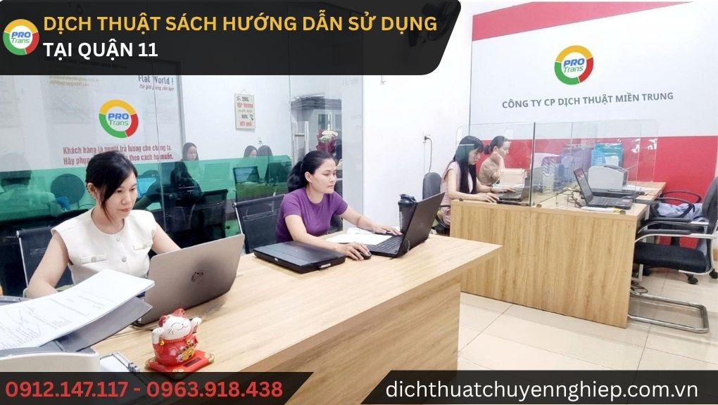 Dịch thuật Sách hướng dẫn sử dụng tại Quận 11 - PROTRANS